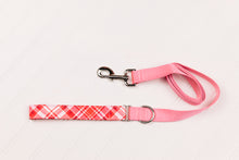 Load image into Gallery viewer, Red & Pink Plaid Valentine Matching Dog Leash