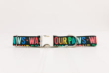 Load image into Gallery viewer, Wash Your Paws Rainbow Dog Collar