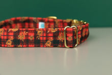 Load image into Gallery viewer, Gilded Floral Tartan Water Resistant Dog Collar