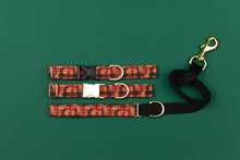 Load image into Gallery viewer, Gilded Floral Tartan Water Resistant Dog Collar