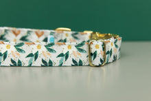 Load image into Gallery viewer, Festive White Poinsettia Water Resistant Dog Collar