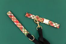 Load image into Gallery viewer, Gold Gilded Plaid Dog Collar