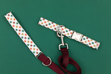 Load image into Gallery viewer, Red, Green and Gold Plaid Water Resistant Dog Collar