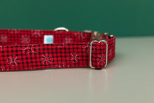 Load image into Gallery viewer, Buffalo Plaid Snowflake Dog Collar