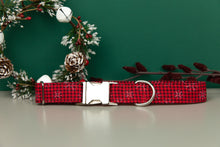 Load image into Gallery viewer, Buffalo Plaid Snowflake Dog Collar