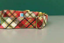 Load image into Gallery viewer, Gold Gilded Plaid Dog Collar