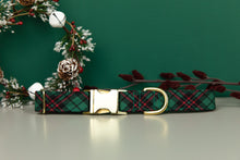 Load image into Gallery viewer, Hunter Green Tartan Dog Collar