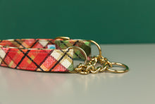 Load image into Gallery viewer, Gold Gilded Plaid Dog Collar