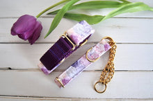 Load image into Gallery viewer, Purple Marble Hexagon Dog Collar