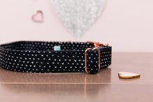 Load image into Gallery viewer, Valentine’s Tiny Hearts Rose Gold Customizable Dog Collar