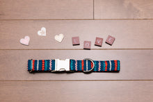 Load image into Gallery viewer, Valentine’s Striped Hearts Customizable Dog Collar