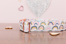 Load image into Gallery viewer, Valentine’s Rainbow and Rose Gold Customizable Dog Collar