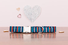 Load image into Gallery viewer, Valentine’s Striped Hearts Customizable Dog Collar