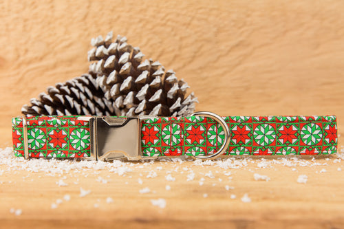 Stained Glass Snowflake Dog Collar