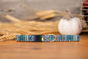 Blue Tribal Cat Collar