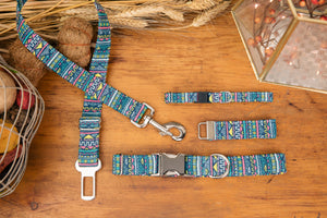 Blue Tribal Cat Collar