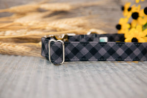 Black Buffalo Plaid Dog Collar