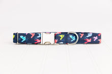 Load image into Gallery viewer, Navy Origami Birds Dog Collar
