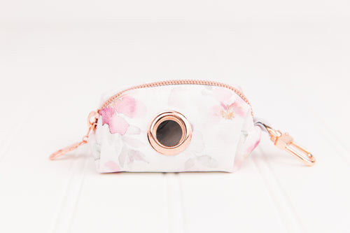 Misty Pink Floral Waste Bag Holder