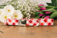 Load image into Gallery viewer, Red Picnic Plaid Dog Collar