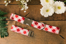 Load image into Gallery viewer, Red Picnic Plaid Dog Collar