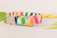 Load image into Gallery viewer, Rainbow Plaid Dog Collar