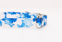 Load image into Gallery viewer, Blue Floral Chintz Water Resistant Dog Collar