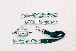 Watercolour Whales Matching Dog Leash