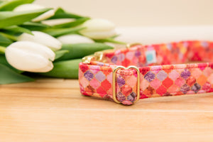 Pink and Gold Moroccan Customizable Dog Collar