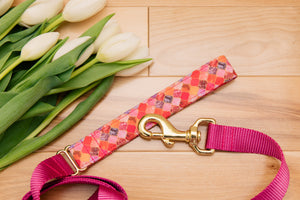 Pink and Gold Moroccan Customizable Matching Dog Leash