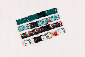 Winter Fields Floral Water Resistant Dog Collar
