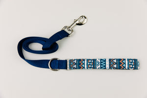 Navy Blue Aztec Matching Dog Leash