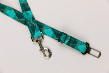 Load image into Gallery viewer, Teal Geometric Dog Seatbelt