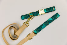Load image into Gallery viewer, Teal Green Geometric Dog Collar