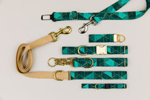 Load image into Gallery viewer, Teal Geometric Dog Seatbelt