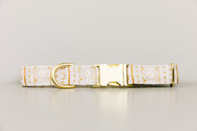 Load image into Gallery viewer, Grey and Gold Aztec Water Resistant Dog Collar