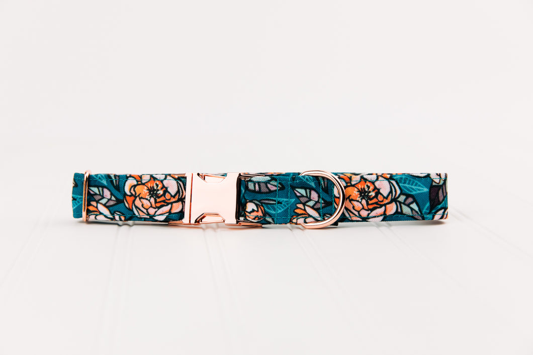 Stained Glass Floral Water Resistant Dog Collar