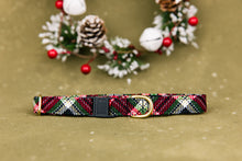 Load image into Gallery viewer, Black and Red Winter Plaid Breakaway Cat Collar