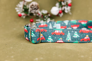 Car and Christmas Tree Dog Collar