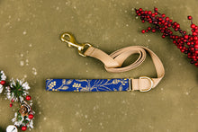Load image into Gallery viewer, Blue Gilded Winter Floral Matching Dog Leash