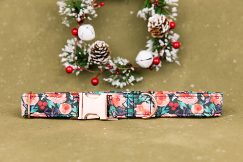 Winterberry Blossom Floral Dog Collar