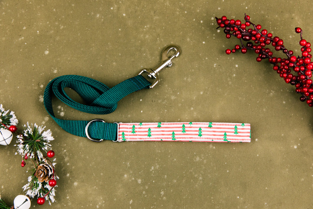 Stripes and Pine Trees Matching Dog Leash