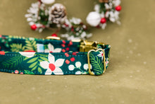 Load image into Gallery viewer, Water Resistant Green Floral Dog Collar
