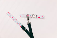 Load image into Gallery viewer, Summer Cherries on Pastel Blue Water Resistant Dog Collar
