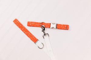 Orange Crosshatch Matching Dog Leash