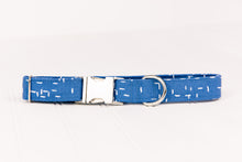 Load image into Gallery viewer, Yale Blue Crosshatch Dog Collar