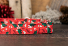 Load image into Gallery viewer, Red Holly Winter Dog Collar