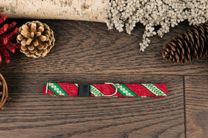 Red and Green Candy Cane Cat Collar