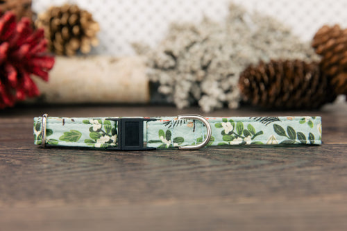 Mint Floral Christmas Cat Collar