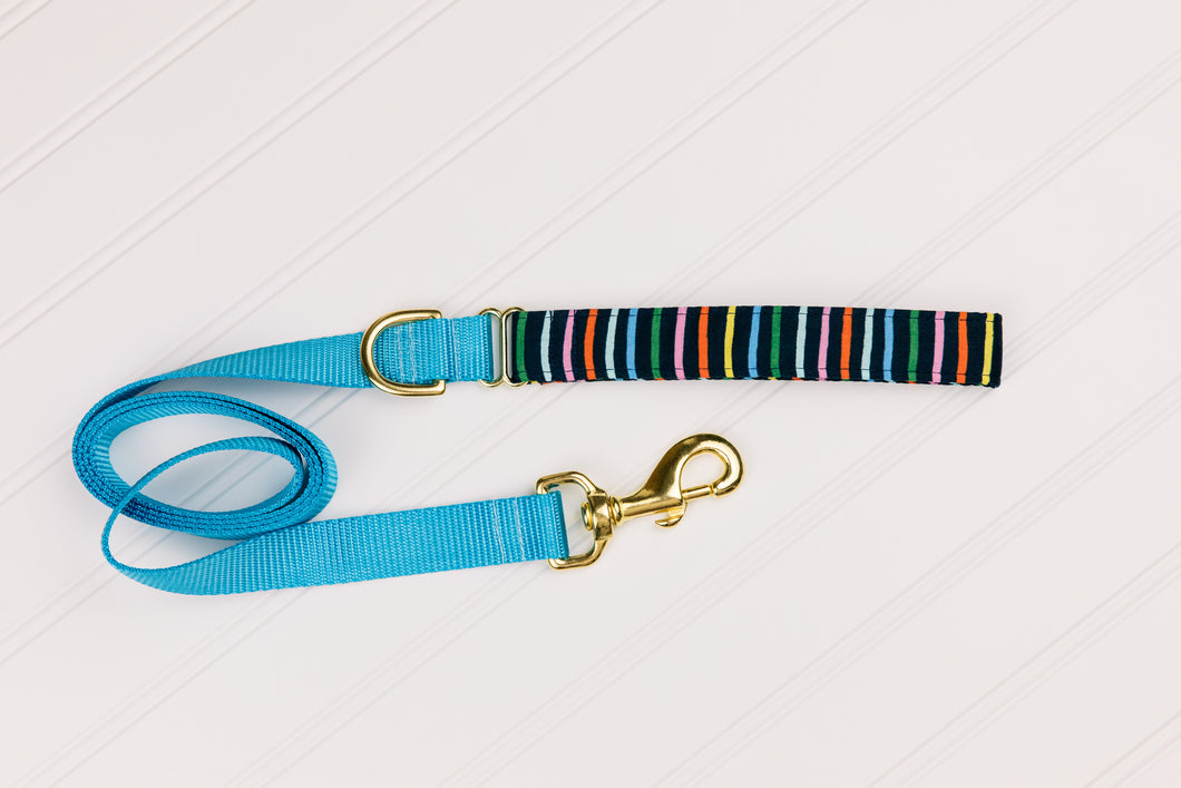 Navy Striped Customizable Matching Dog Leash